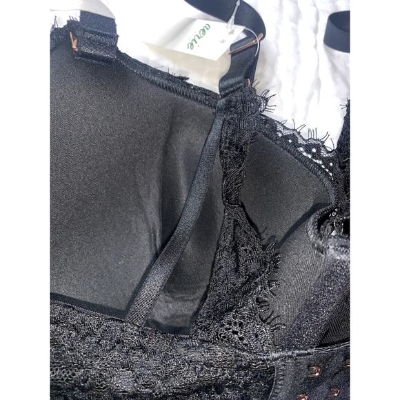 Aerie Women's Black Real Power Paisley Lace Balconette Bra Size 34DD - Picture 8 of 11